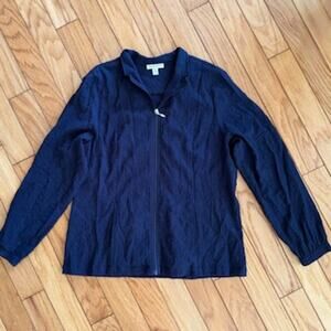 Appleseed's Navy Zip Up Textured Lightweight Jacket Large Seasonal Layering